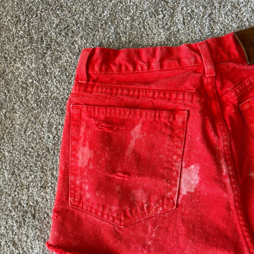 vintage Calvin Klein jeans shorts womens 13 red bleached distressed holy cut off - Picture 5 of 12